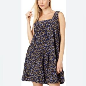 Moon River- Anthropologie blue Floral Print Dress sz xs